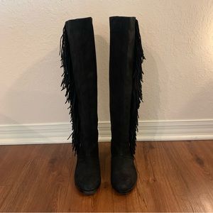 Sam Edelman Josephine Tall Fringe Black Boots
